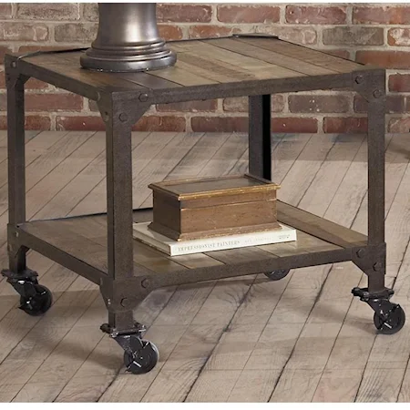 Square End Table with Casters